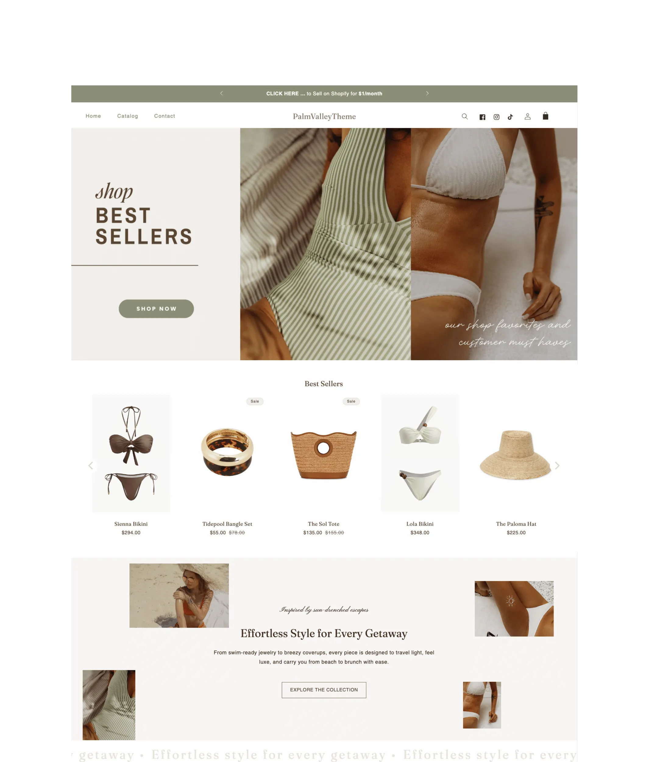 Palm Valley Shopify theme premade boutique website template