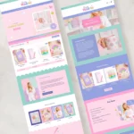 Cute pastel Shopify theme homepage for small business