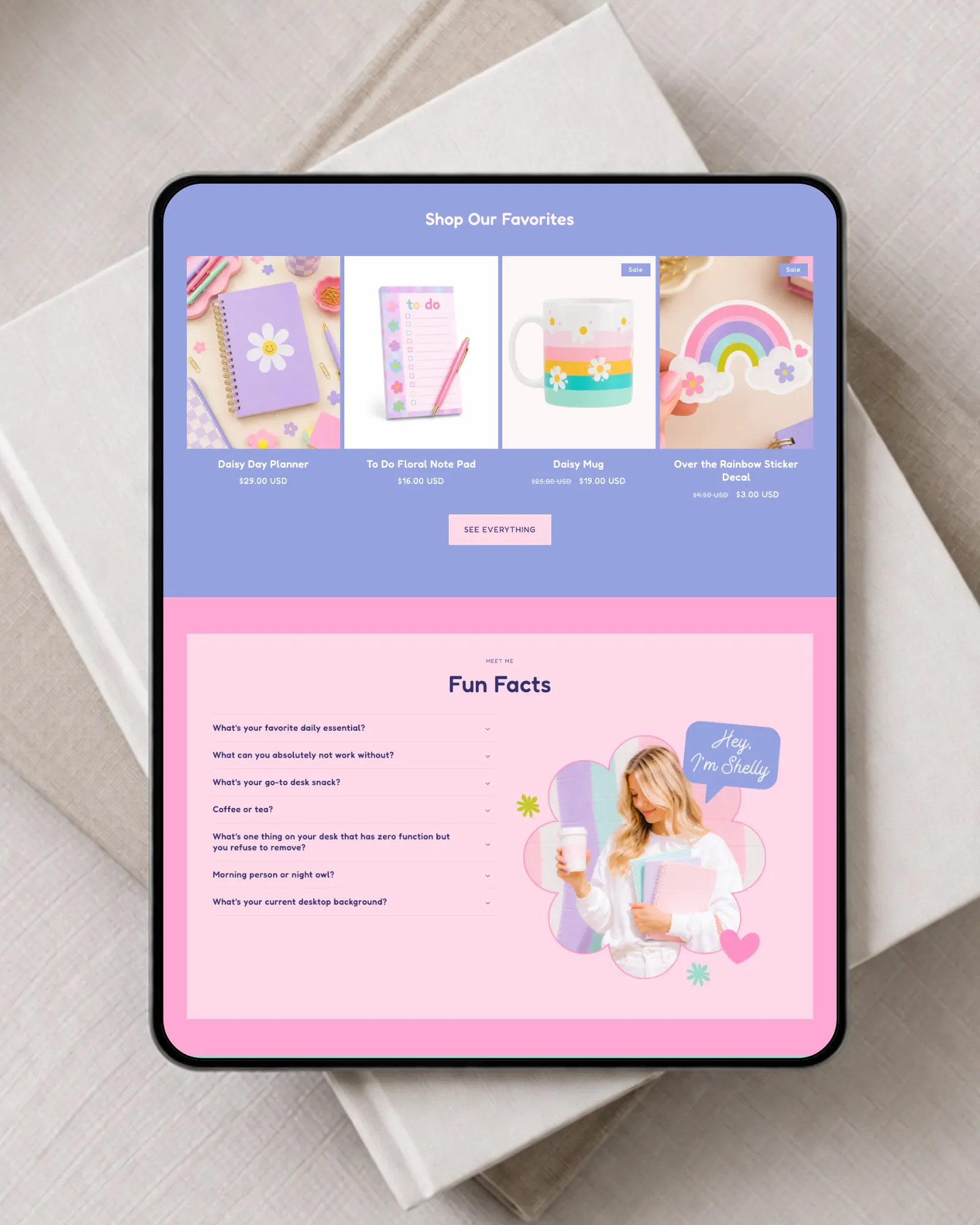 Cute scalloped Shopify theme for stationery and planner shops