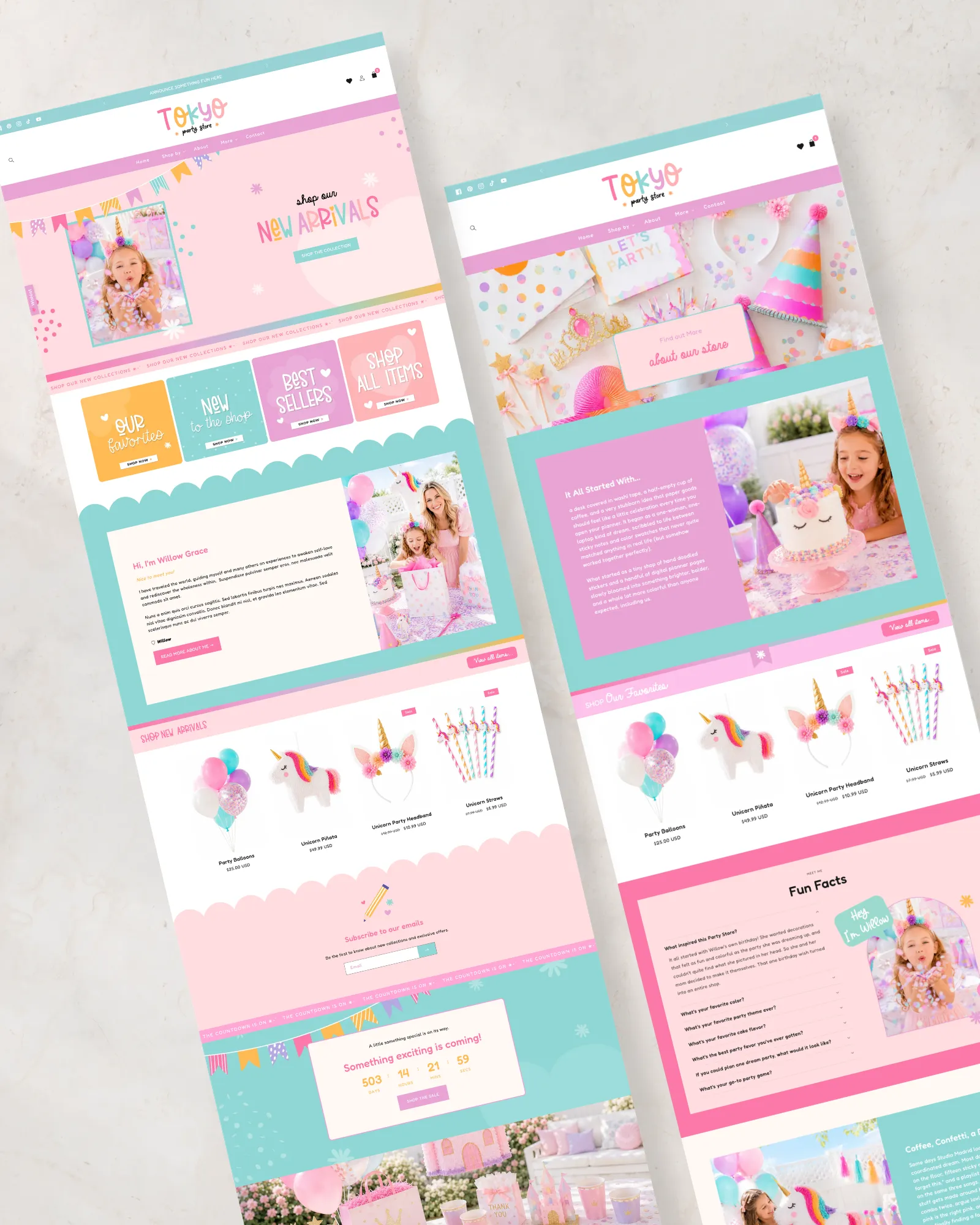 Colorful Shopify theme for party supply shops and kids boutiques