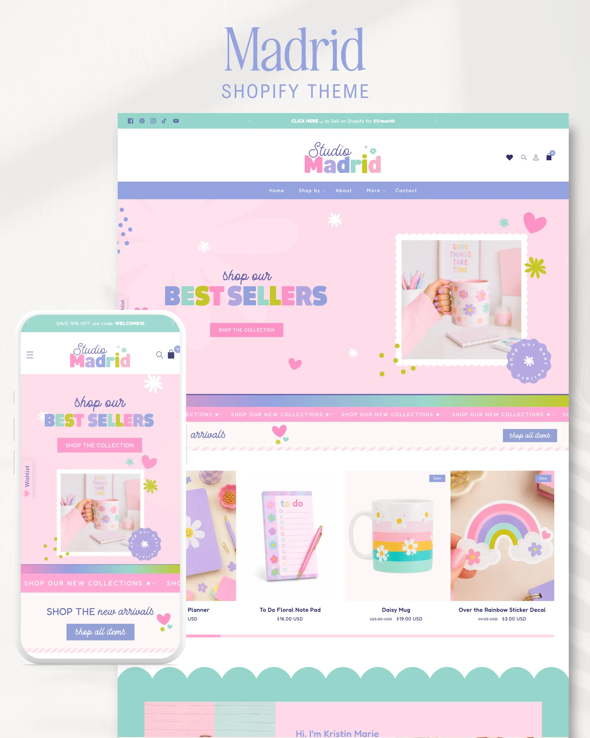 The Cutest Pastel Shopify Theme for Crafters, Creatives & Small Businesses