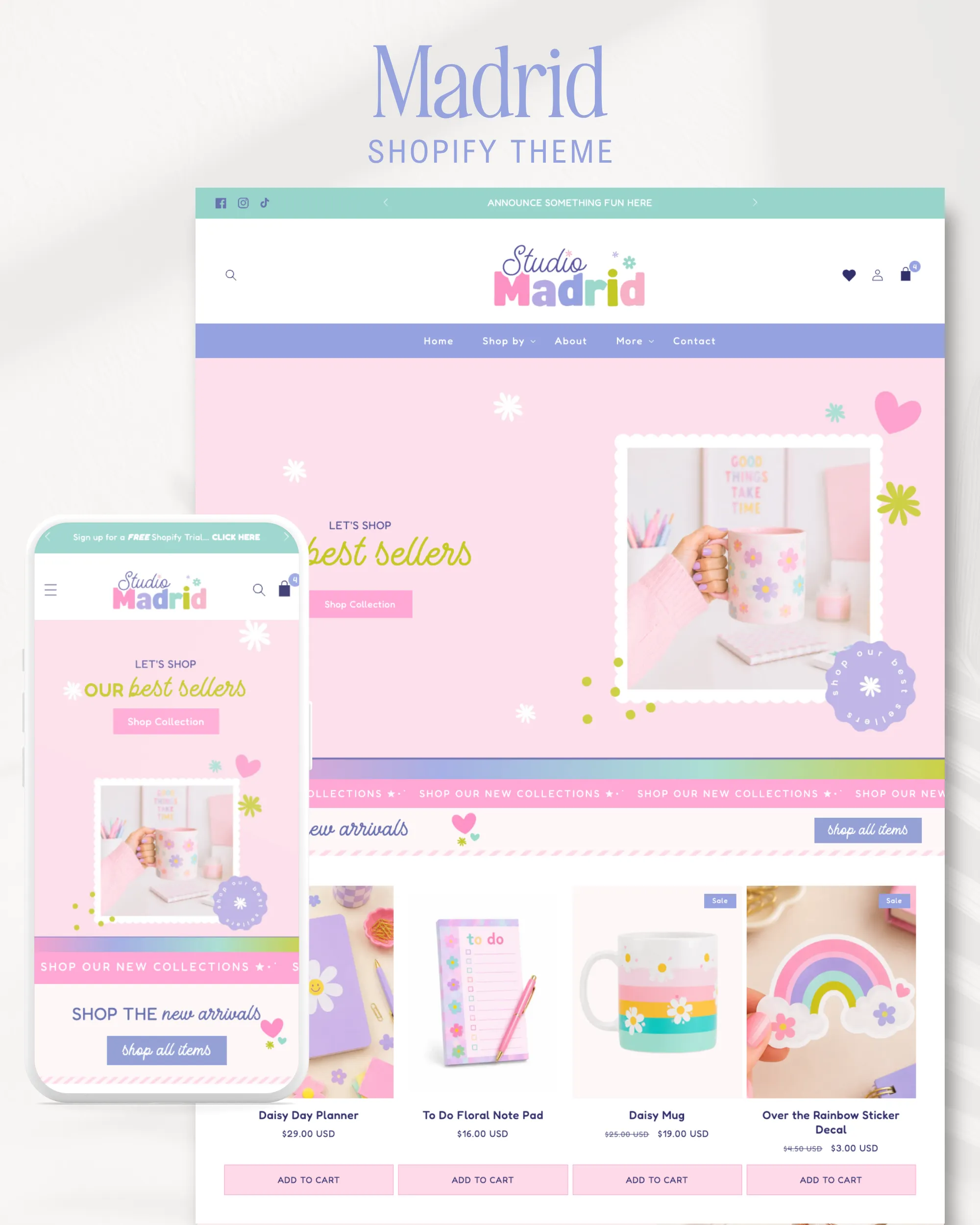 The Cutest Pastel Shopify Theme for Crafters, Creatives & Small Businesses