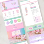 Pastel rainbow Shopify website template for handmade tumbler makers