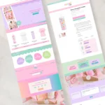 Pastel rainbow Shopify website template for handmade tumbler makers
