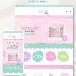 Pastel rainbow Shopify website template for handmade crafter and tumbler makers