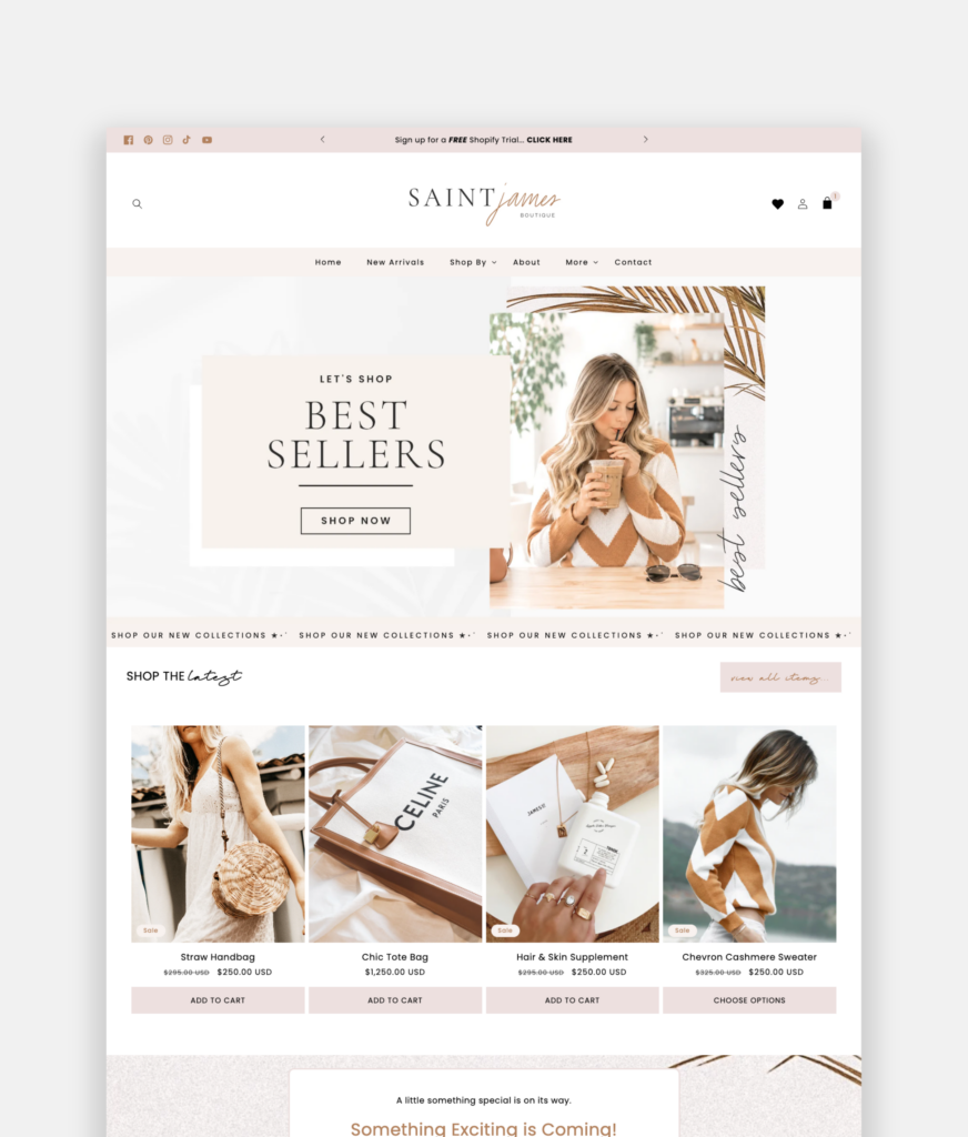 Luxe minimal aesthetic Shopify theme product page layout